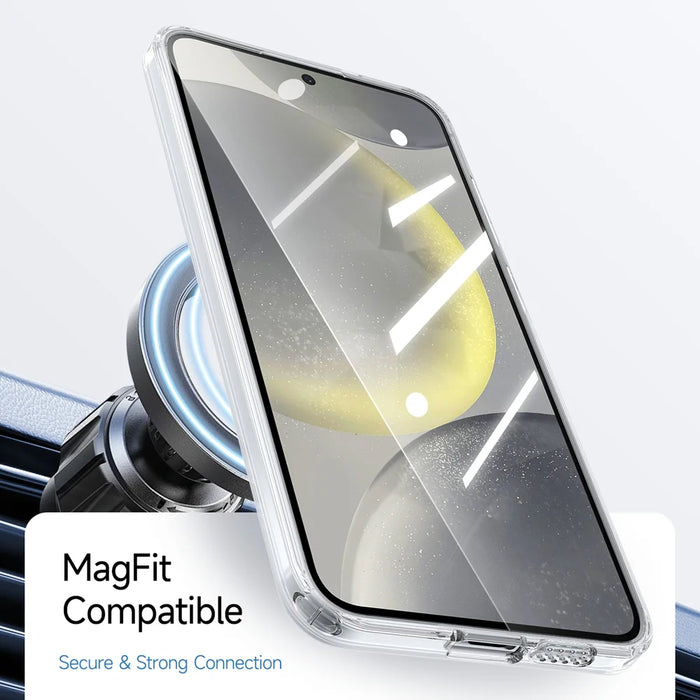For Samsung Galaxy S25+ / Galaxy S24+ Magnetic Case Shockproof TPU PC Clear Phone Cover - White - 6