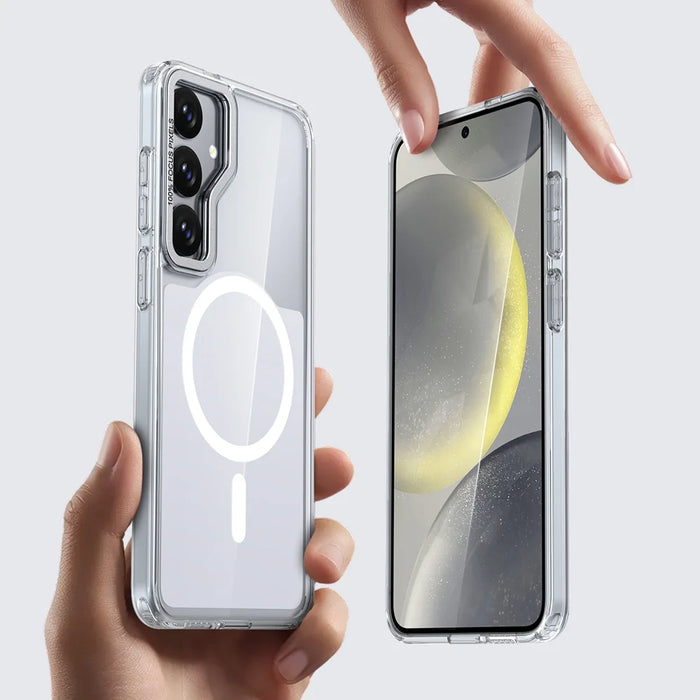 For Samsung Galaxy S26+ Magnetic Case Shockproof TPU PC Clear Phone Cover - White - 2
