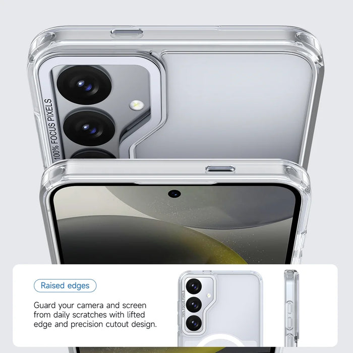 For Samsung Galaxy S26+ Magnetic Case Shockproof TPU PC Clear Phone Cover - White - 4