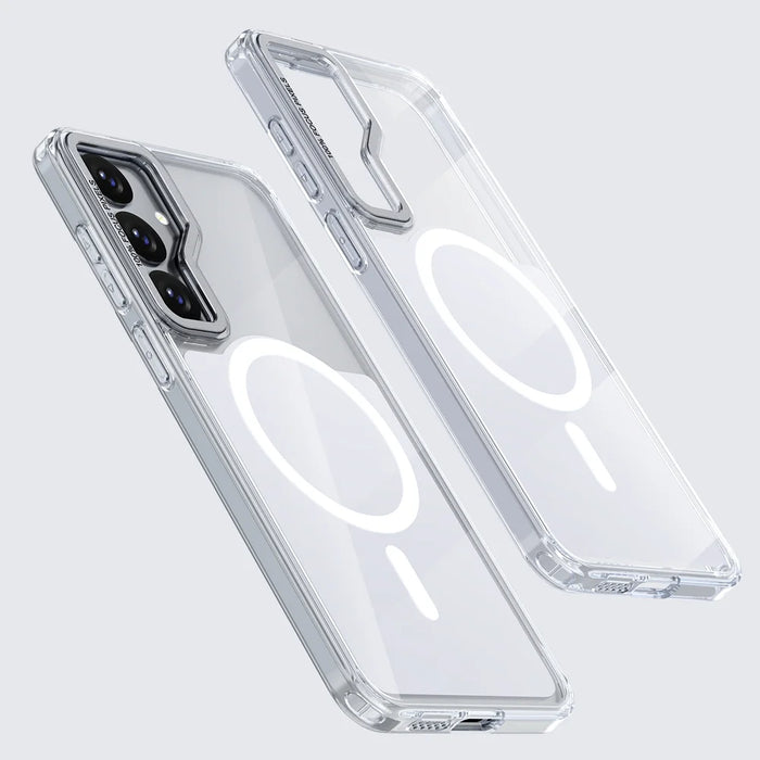 For Samsung Galaxy S26+ Magnetic Case Shockproof TPU PC Clear Phone Cover - White - 5