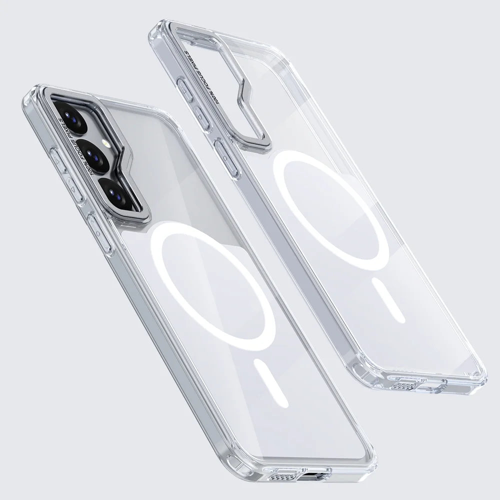 For Samsung Galaxy S26 Magnetic Case Shockproof TPU PC Clear Phone Cover - White - 5