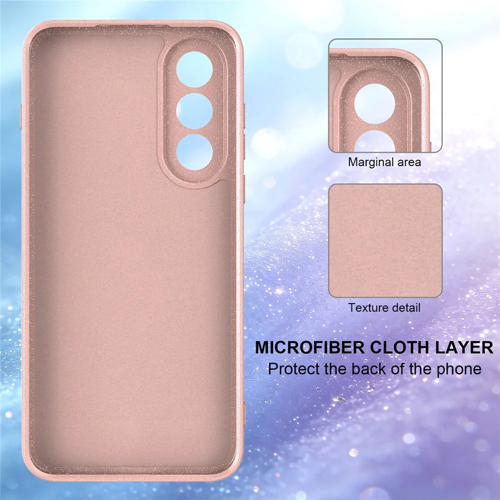 For OnePlus Nord 5 5G  /  Ace 5 Ultra 5G Magnetic Case Glitter TPU Shockproof Phone Cover with Lanyard - Pink - 3