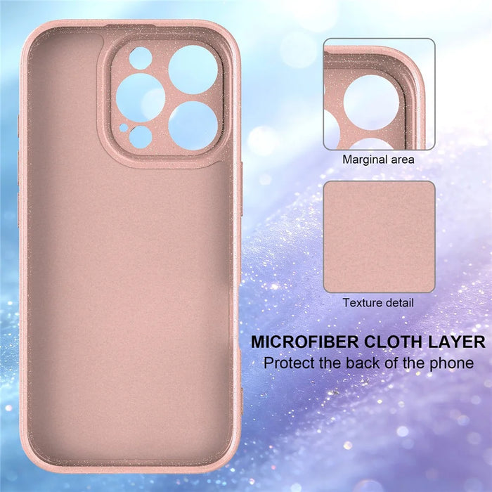 For iPhone 16 Pro Max Magnetic Case Glitter TPU Shockproof Phone Cover with Lanyard Compatible with MagSafe - Pink - 3