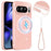 For Google Pixel 10 Pro XL Magnetic Case Glitter TPU Shockproof Phone Cover with Lanyard - Pink - 1