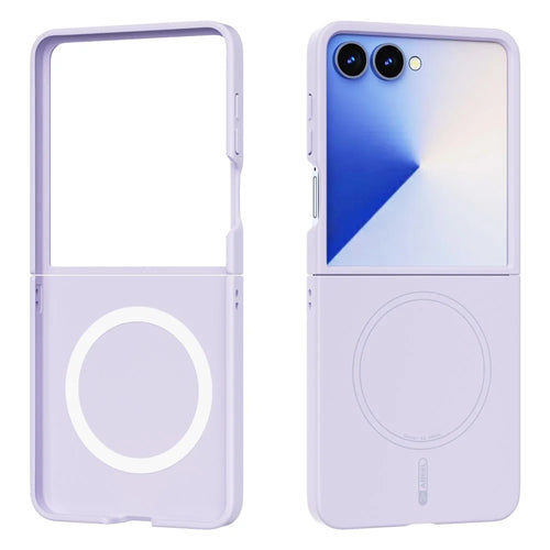 ABEEL For Samsung Galaxy Z Flip7 5G Magnetic Case Skin Touch Liquid Silicone Phone Back Cover - Purple - 1