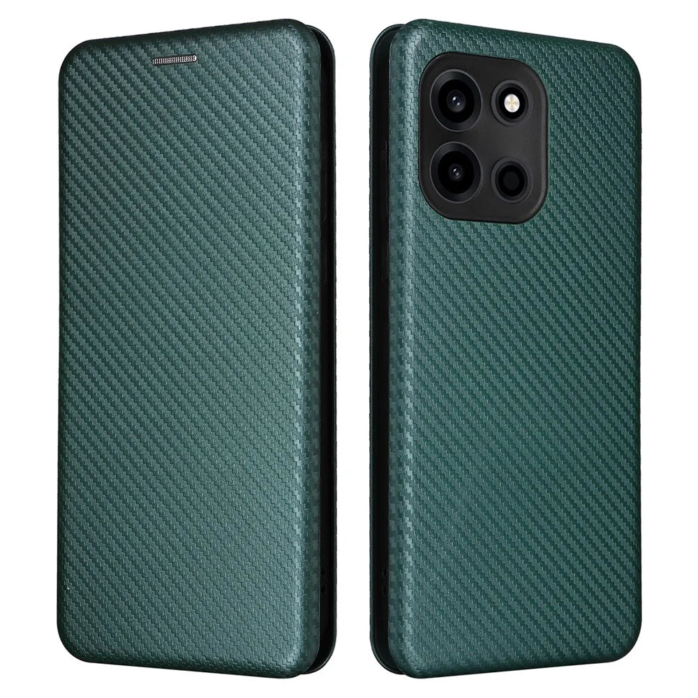 For OnePlus Turbo 6V 5G / Turbo 6 5G Case Carbon Fiber Texture Drop-Proof PU Leather Phone Cover - Green - 1