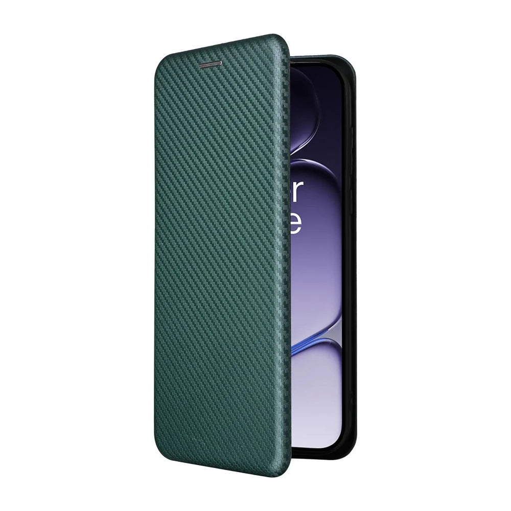 For OnePlus Turbo 6V 5G / Turbo 6 5G Case Carbon Fiber Texture Drop-Proof PU Leather Phone Cover - Green - 7