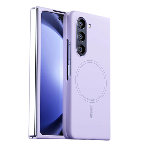 ABEEL For Samsung Galaxy Z Fold5 5G Magnetic Case Skin Touch Liquid Silicone Phone Back Cover - Purple - 1