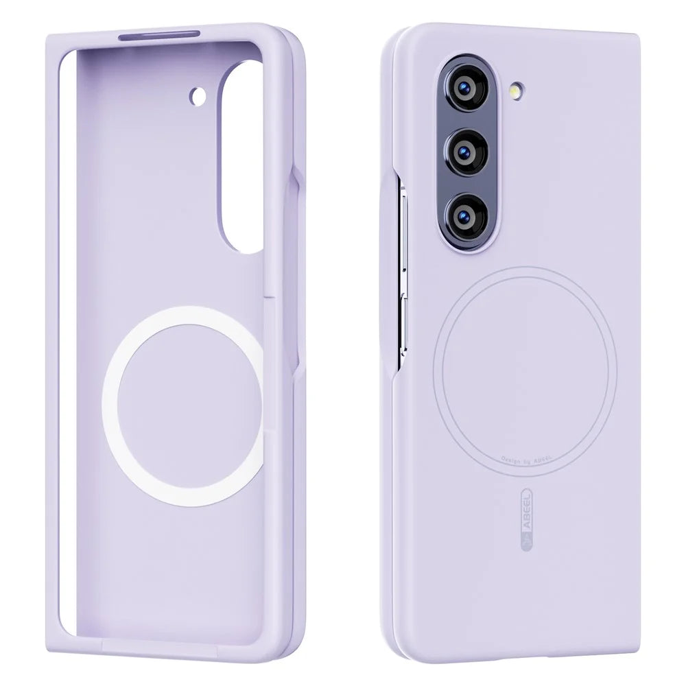 ABEEL For Samsung Galaxy Z Fold5 5G Magnetic Case Skin Touch Liquid Silicone Phone Back Cover - Purple - 2