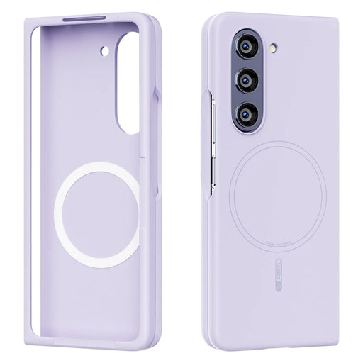ABEEL For Samsung Galaxy Z Fold5 5G Magnetic Case Skin Touch Liquid Silicone Phone Back Cover - Purple - 2