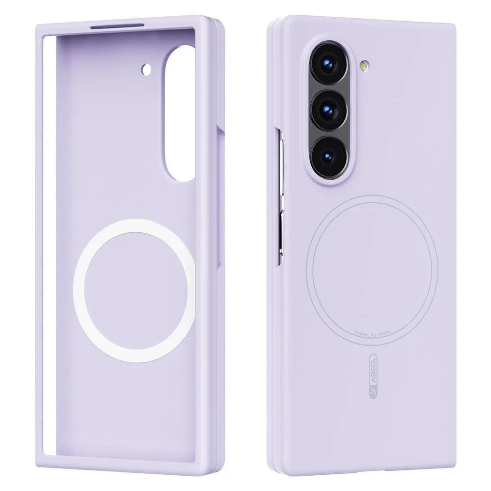 ABEEL For Samsung Galaxy Z Fold6 5G Magnetic Case Skin Touch Liquid Silicone Phone Back Cover - Purple - 2