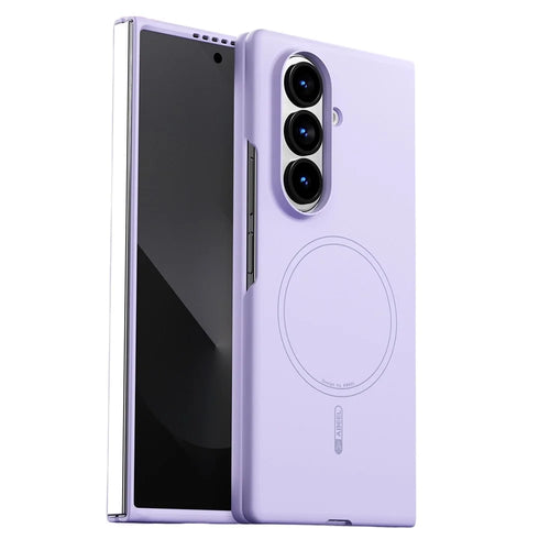 ABEEL For Samsung Galaxy Z Fold7 5G Magnetic Case Skin Touch Liquid Silicone Phone Back Cover - Purple - 1