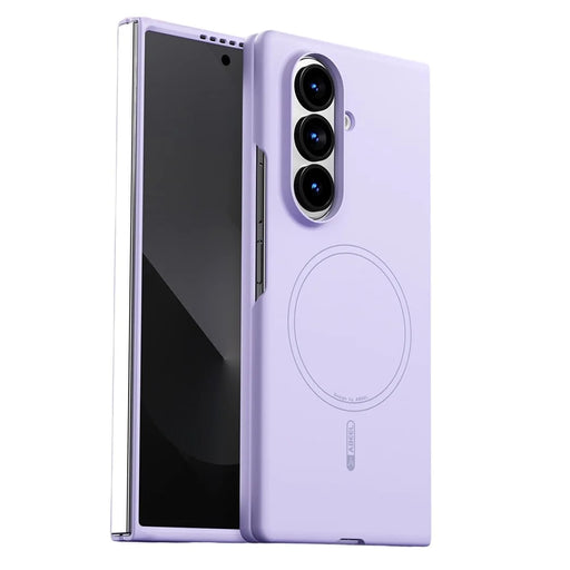 ABEEL For Samsung Galaxy Z Fold7 5G Magnetic Case Skin Touch Liquid Silicone Phone Back Cover - Purple - 1
