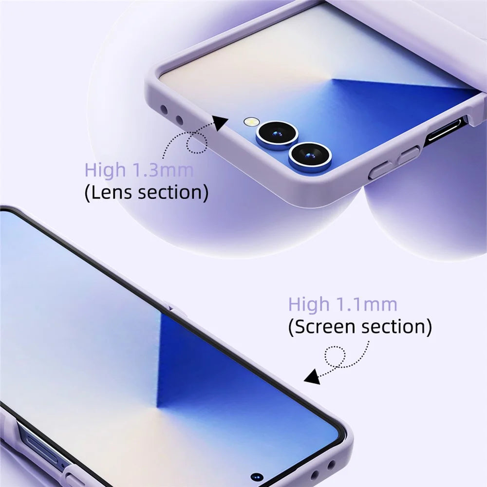 ABEEL For Samsung Galaxy Z Flip5 5G Magnetic Case Hinge Protection Skin Touch Liquid Silicone Shockproof Phone Cover - Purple - 7