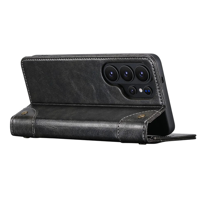 SUTENI For Samsung Galaxy S26 Ultra Case PU Leather Stand Wallet Phone Cover - Black - 3