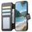 For iPhone 18 Pro / 17 Pro Magnetic Case RFID Blocking Detachable Wallet Stand Cloth Texture Leather Phone Cover - Black - 2