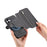 For iPhone 16 Magnetic Case RFID Blocking Detachable Wallet Stand Cloth Texture Leather Phone Cover - Black - 6