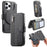 For iPhone 16 Pro Magnetic Case RFID Blocking Detachable Wallet Stand Cloth Texture Leather Phone Cover  - Black - 1