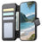 Magnetic Case For iPhone 17e  /  16e RFID Blocking   Detachable Wallet Stand Cloth Texture Leather Phone Cover - Black - 2