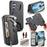 For Samsung Galaxy S26+ Magnetic Case RFID Blocking   Detachable Wallet Stand Cloth Texture Leather Phone Cover - Black - 1