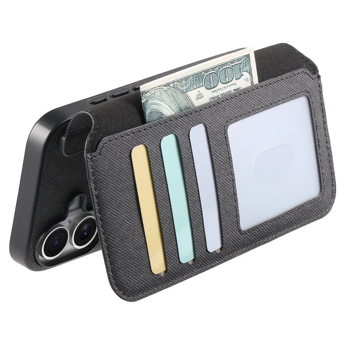 For Samsung Galaxy S26+ Magnetic Case RFID Blocking   Detachable Wallet Stand Cloth Texture Leather Phone Cover - Black - 4