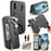 For Samsung Galaxy A57 5G Magnetic Case RFID Blocking Detachable Wallet Stand Cloth Texture Leather Phone Cover - Black - 1
