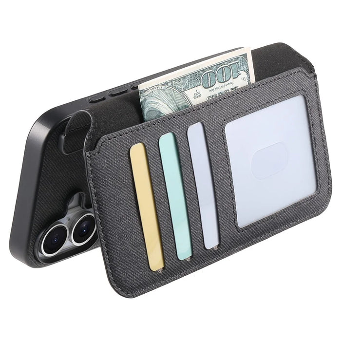For Sony Xperia 1 VII Magnetic Case RFID Blocking Detachable Wallet Stand Cloth Texture Leather Phone Cover - Black - 4