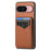 For Google Pixel 10 / 10 Pro Magnetic Case Carbon Fiber Texture Back Cover with Detachable Card Holder - Brown - 2