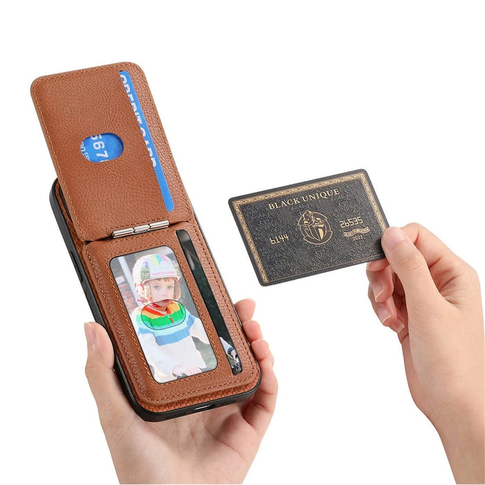 For Google Pixel 10 / 10 Pro Magnetic Case Carbon Fiber Texture Back Cover with Detachable Card Holder - Brown - 7