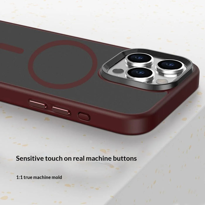 For iPhone 13 Pro Magnetic Case TPU + PC Rubberized Finish Phone Cover - Black - 4
