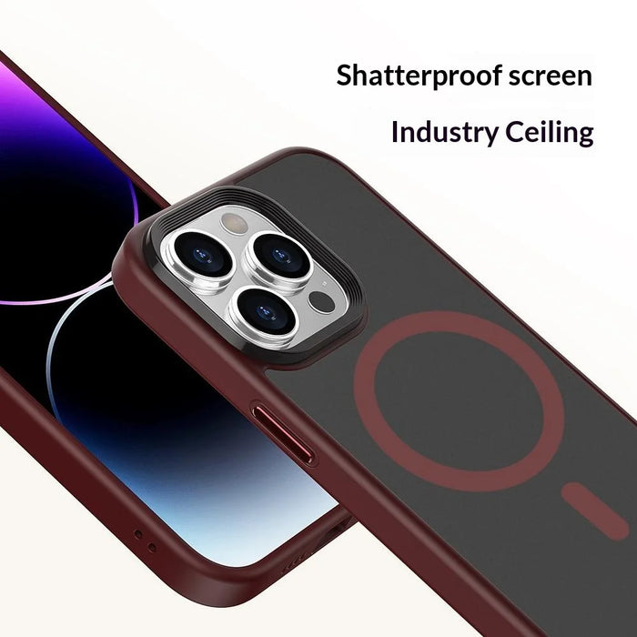 For iPhone 13 Pro Magnetic Case TPU + PC Rubberized Finish Phone Cover - Black - 5