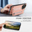 For Realme GT 8 Pro 5G Case RFID Blocking Card Holder Jeans Cloth Texture Leather Back Cover with Elastic Wristband - Pink - 5