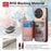 For Realme GT 8 Pro 5G Case RFID Blocking Card Holder Jeans Cloth Texture Leather Back Cover with Elastic Wristband - Pink - 7