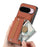For Google Pixel 10 Pro XL Case RFID Blocking Card Holder Jeans Cloth Texture Leather Back Cover with Elastic Wristband - Brown - 5