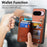 For Google Pixel 10 Pro XL Case RFID Blocking Card Holder Jeans Cloth Texture Leather Back Cover with Elastic Wristband - Brown - 6