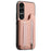 For Sony Xperia 1 VII Case RFID Blocking Card Holder Jeans Cloth Texture Leather Back Cover with Elastic Wristband - Pink - 2