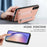 For Sony Xperia 1 VII Case RFID Blocking Card Holder Jeans Cloth Texture Leather Back Cover with Elastic Wristband - Pink - 7