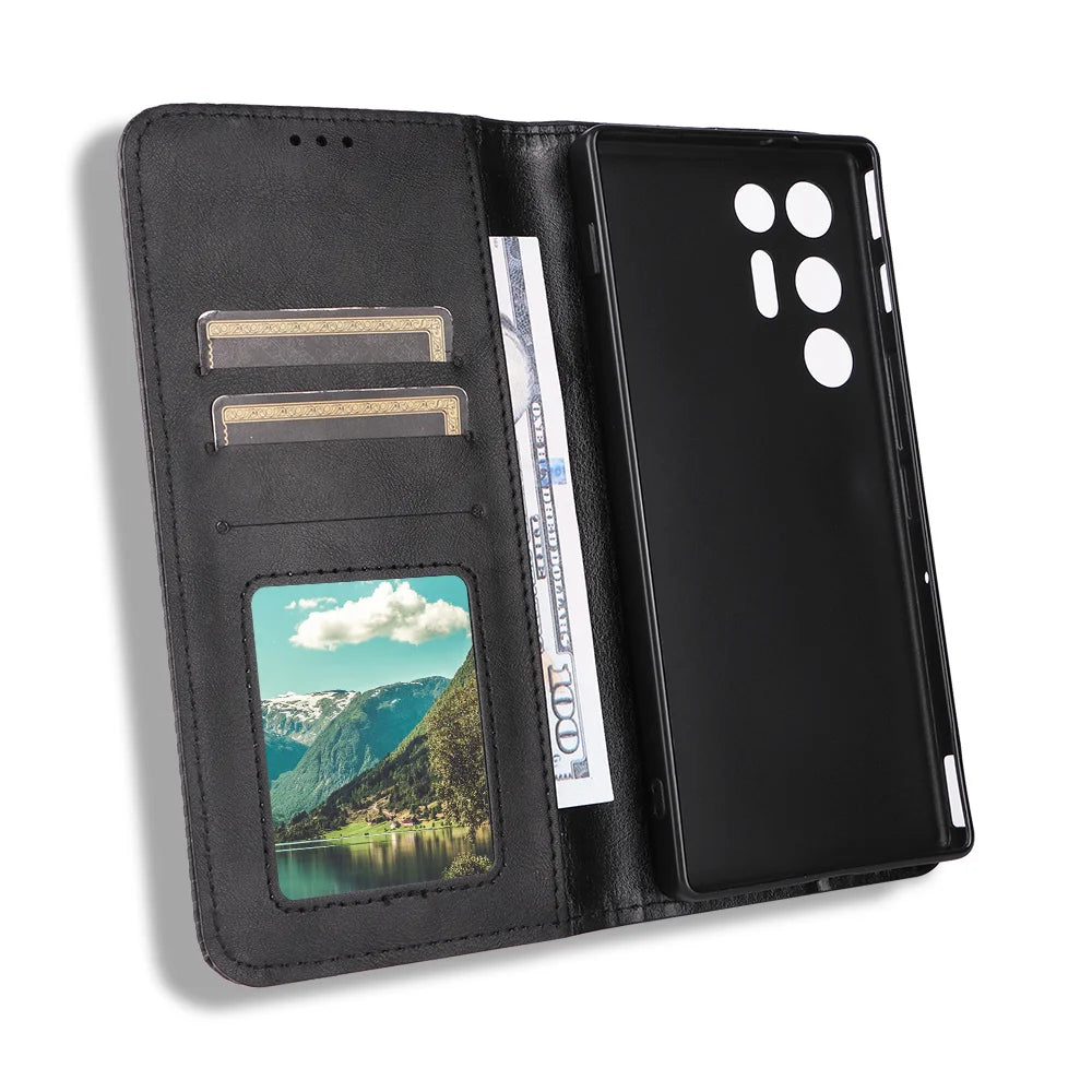 For ZTE nubia RedMagic 11 Air 5G Leather Case Wallet Stand Retro Texture Phone Cover - Black - 5