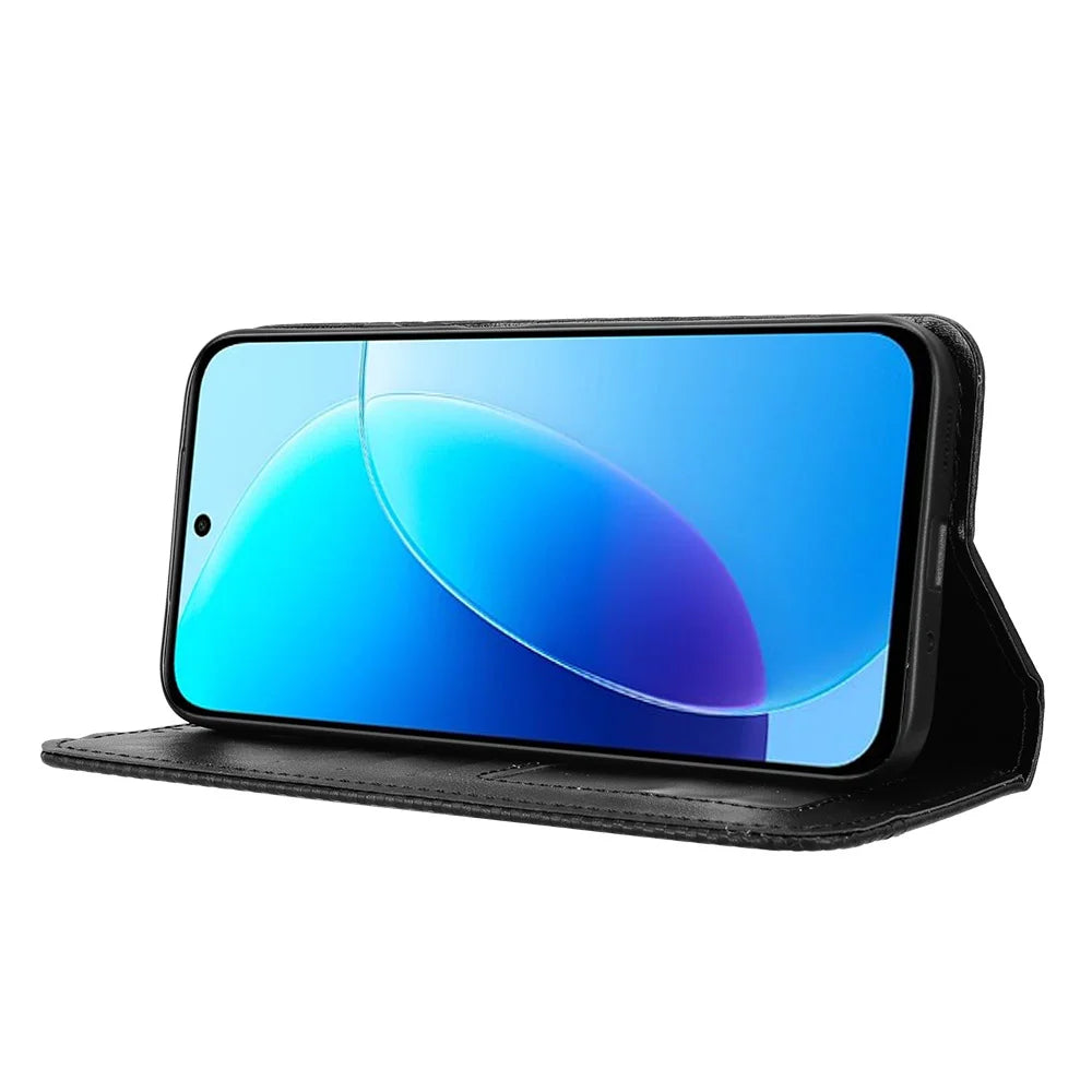 For vivo Y500i 5G / vivo Y31d 4G Leather Case Wallet Stand Retro Texture Phone Cover - Black - 7
