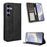 For Samsung Galaxy S26+ Leather Case Wallet Stand Retro Texture Phone Cover - Black - 1