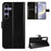 For Samsung Galaxy S26 PU Leather Case with Strap Crazy Horse Texture Phone Wallet Cover - Black - 1
