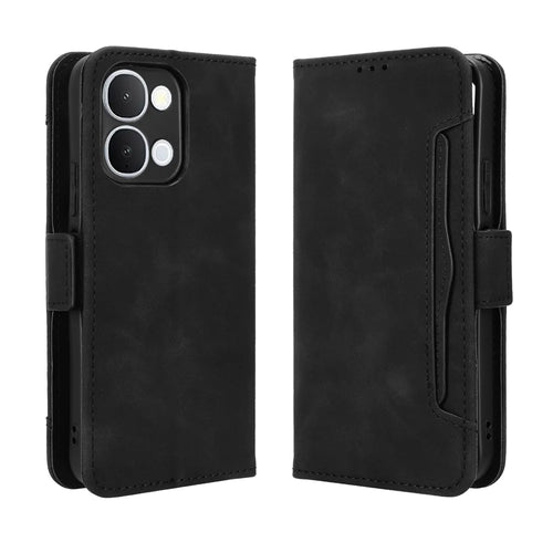 For vivo Y500i 5G / vivo Y31d 4G Leather Case Phone Wallet Cover with Multiple Card Slots - Black - 1
