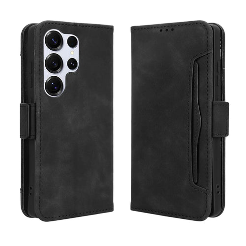 For Samsung Galaxy S26 Ultra Leather Case Phone Wallet Cover with Multiple Card Slots - Black - 1