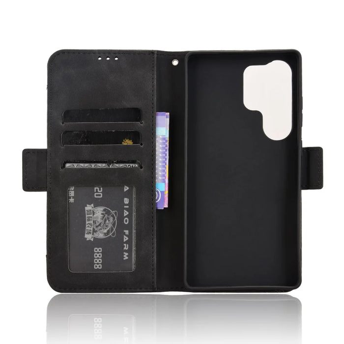 For Samsung Galaxy S26 Ultra Leather Case Phone Wallet Cover with Multiple Card Slots - Black - 4