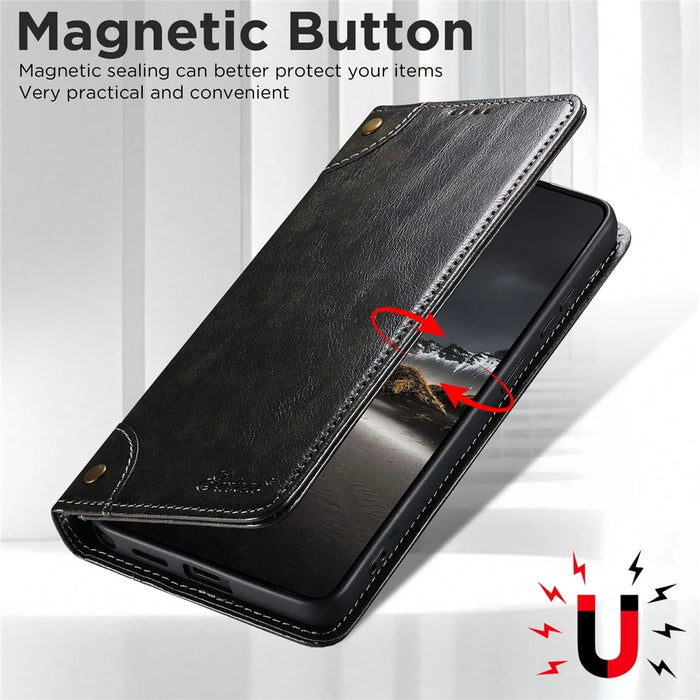 SUTENI For Samsung Galaxy S26 Case PU Leather Stand Wallet Phone Cover - Black - 4