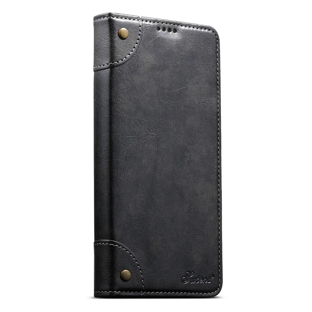 SUTENI For Samsung Galaxy S26+ Case PU Leather Stand Wallet Phone Cover - Black - 5