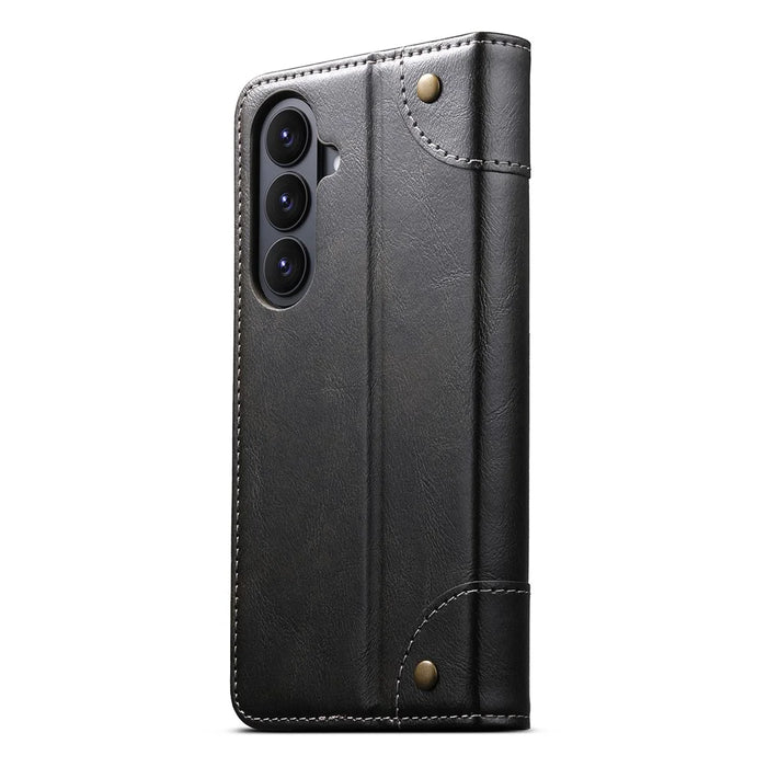 SUTENI For Samsung Galaxy S26+ Case PU Leather Stand Wallet Phone Cover - Black - 6