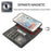 For iPhone 6  /  6s Wallet Case Retro Matte Magnetic Detachable PU Leather TPU Phone Cover - Black - 3