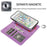 For iPhone 8 Plus  /  7 Plus Wallet Case Retro Matte Magnetic Detachable PU Leather TPU Phone Cover - Purple - 3