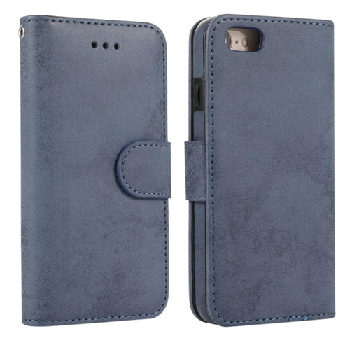 Wallet Case For iPhone 8  /  7  /  SE (2022)  /  SE (2020) Retro Matte Magnetic Detachable PU Leather TPU Phone Cover - Dark Blue - 1